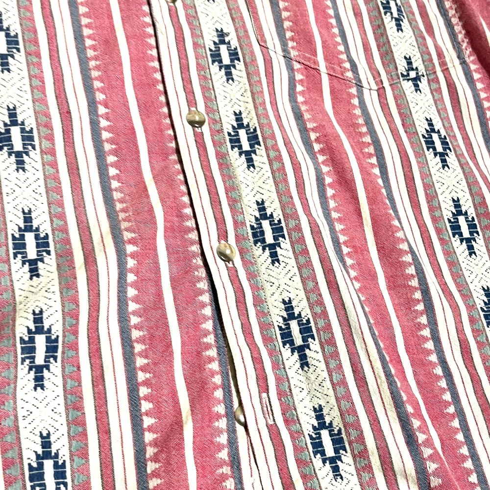 Vintage 90s Point Zero Southwestern Style Button Down Men's Shirt, Size XL - Picture 5 of 8
